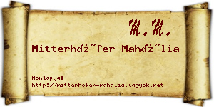 Mitterhöfer Mahália névjegykártya